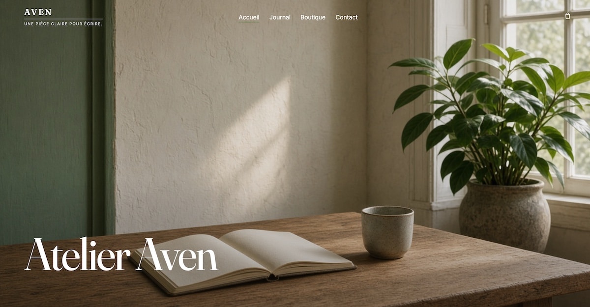 Page d’accueil du thème WordPress gratuit Aven