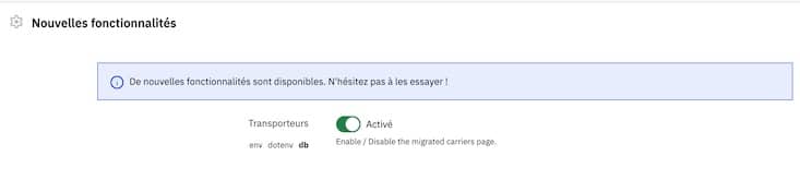 Activer le multi transport PrestaShop experimental