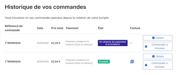 Commande double transporteur côté client