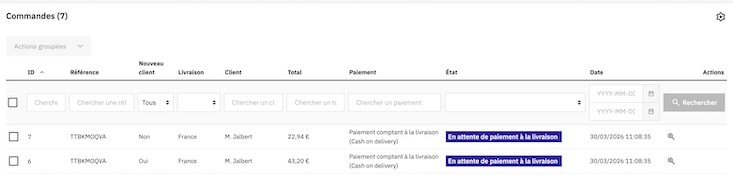 Commande double transporteur