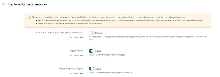 fonctions expérimentales prestashop