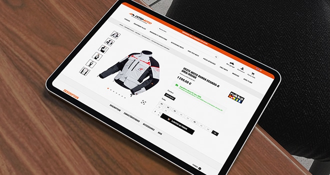 Le site PrestaShop Ixtem Moto sur tablette