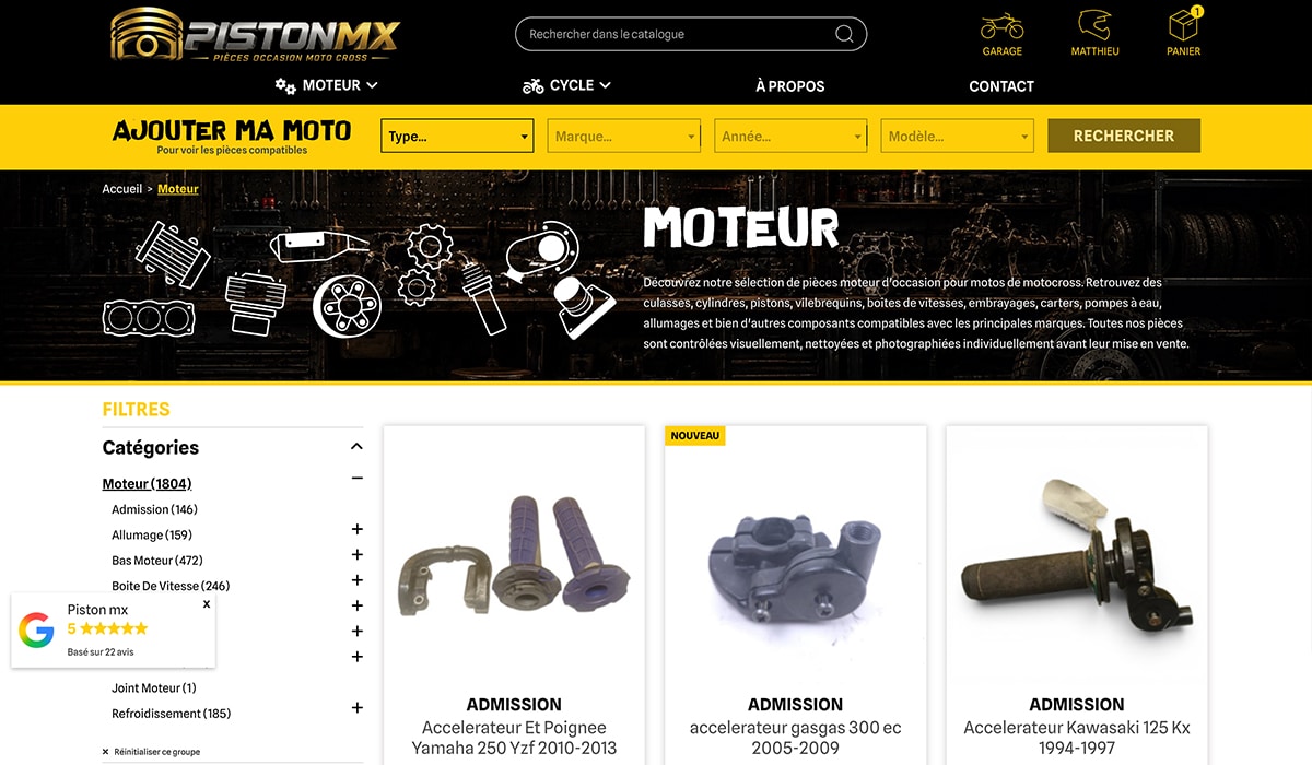Page catégorie PrestaShop